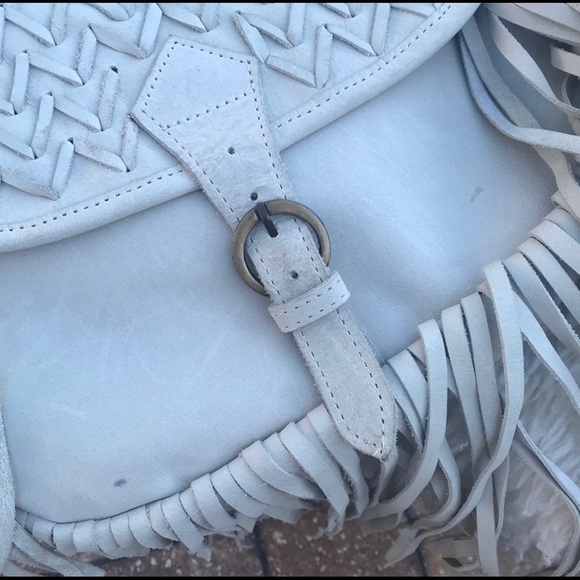 Raj Suede Leather Fringe Shoulder Bag - Picture 2 of 3